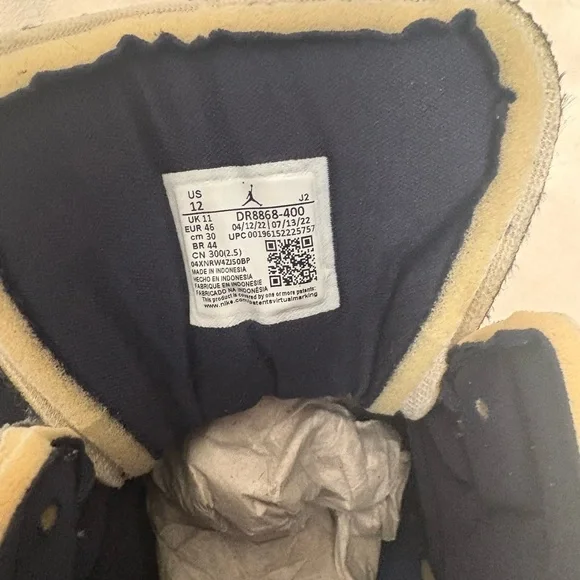 Air Jordan 1 Mid SE Craft- Size 12 Obsidian White/French Blue - Picture 11 of 12